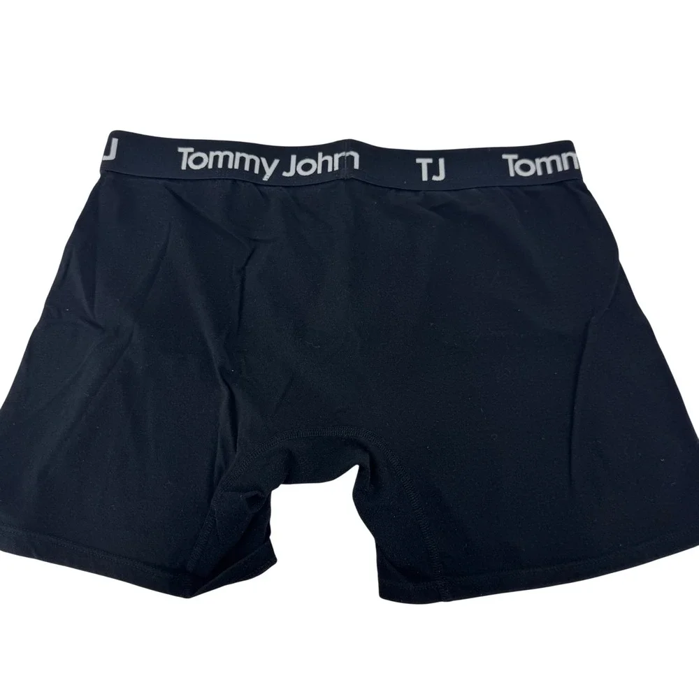 Tommy John Cotton Stretch Black Boxer‎ Briefs Mens L G